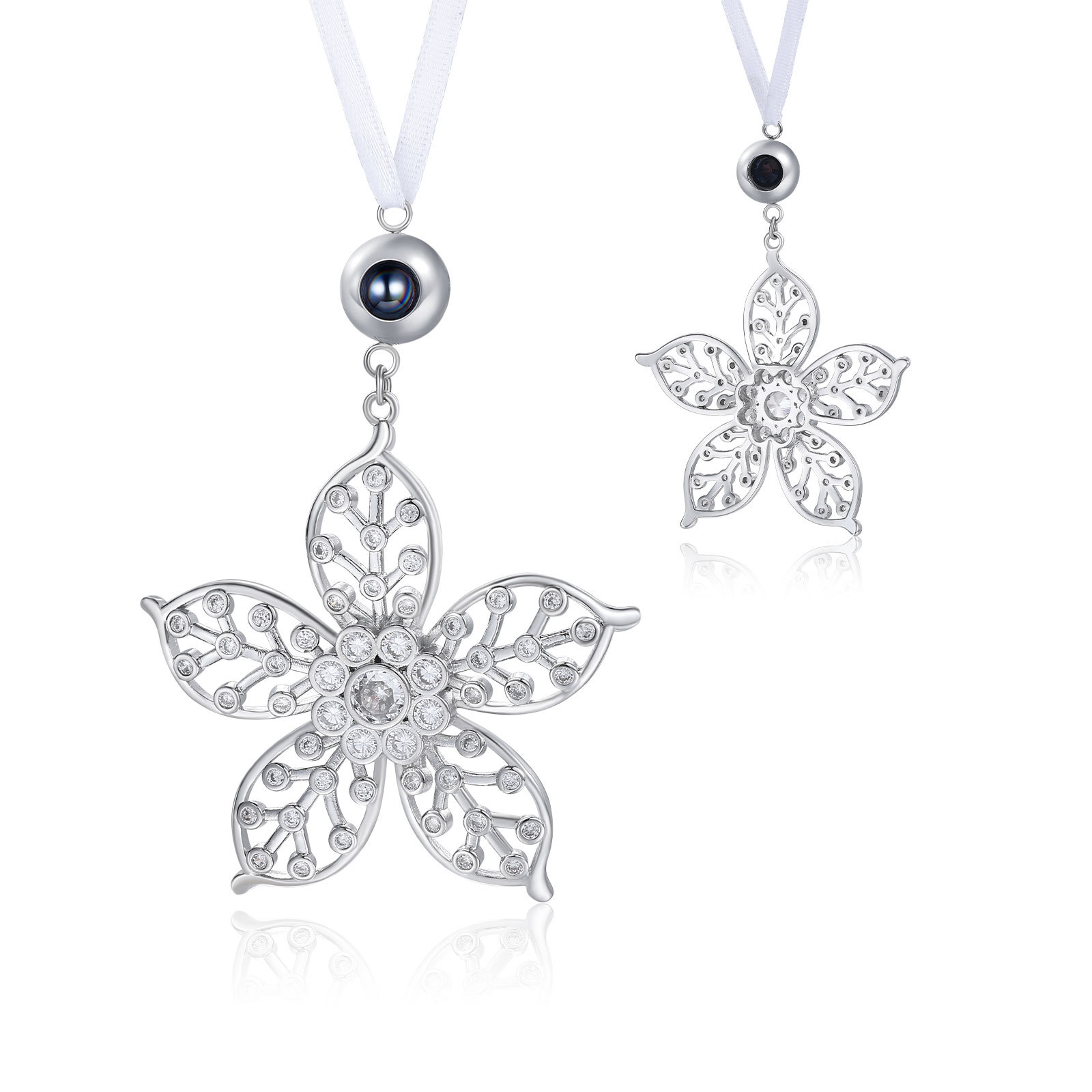 Personalized Flower Photo Projection Christmas Ornament Decoration