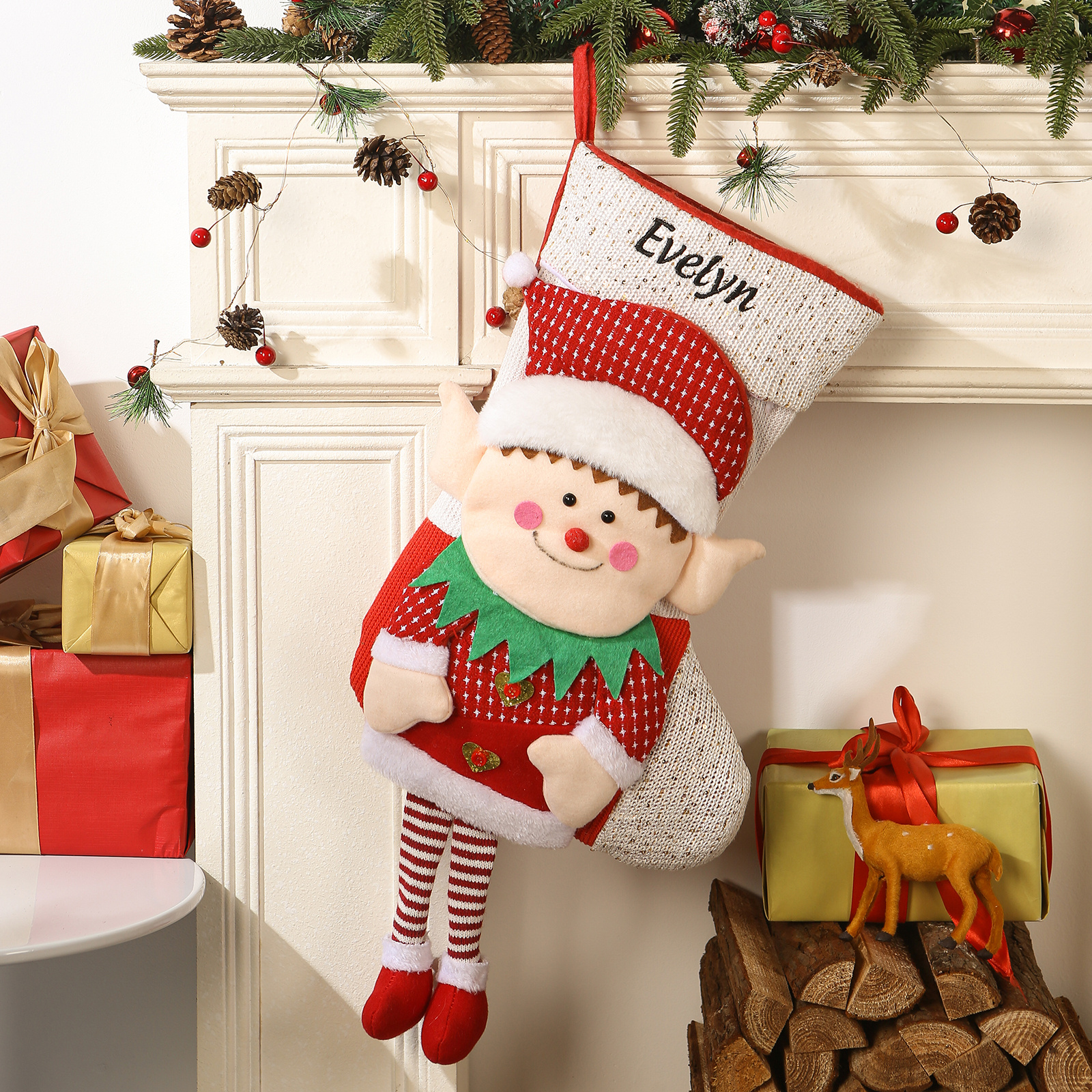 Custom Name 3D Plush Christmas Stockings
