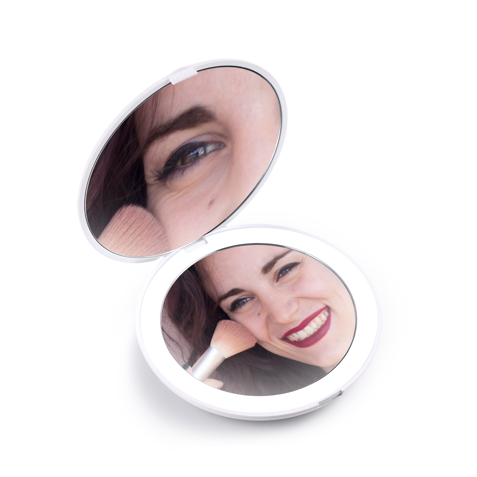 Personalized Birth Flower Pocket Mirror with Led Light Custom Name Compact Mirror Gifts for Her