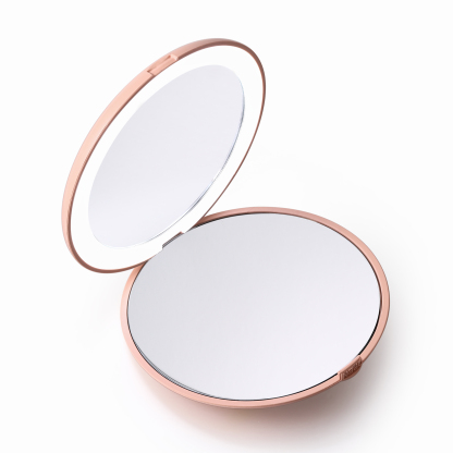 Personalized Birth Flower Pocket Mirror with Led Light Custom Name Compact Mirror Gifts for Her