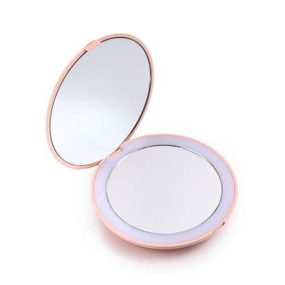 Personalized Birth Flower Pocket Mirror with Led Light Custom Name Compact Mirror Gifts for Her