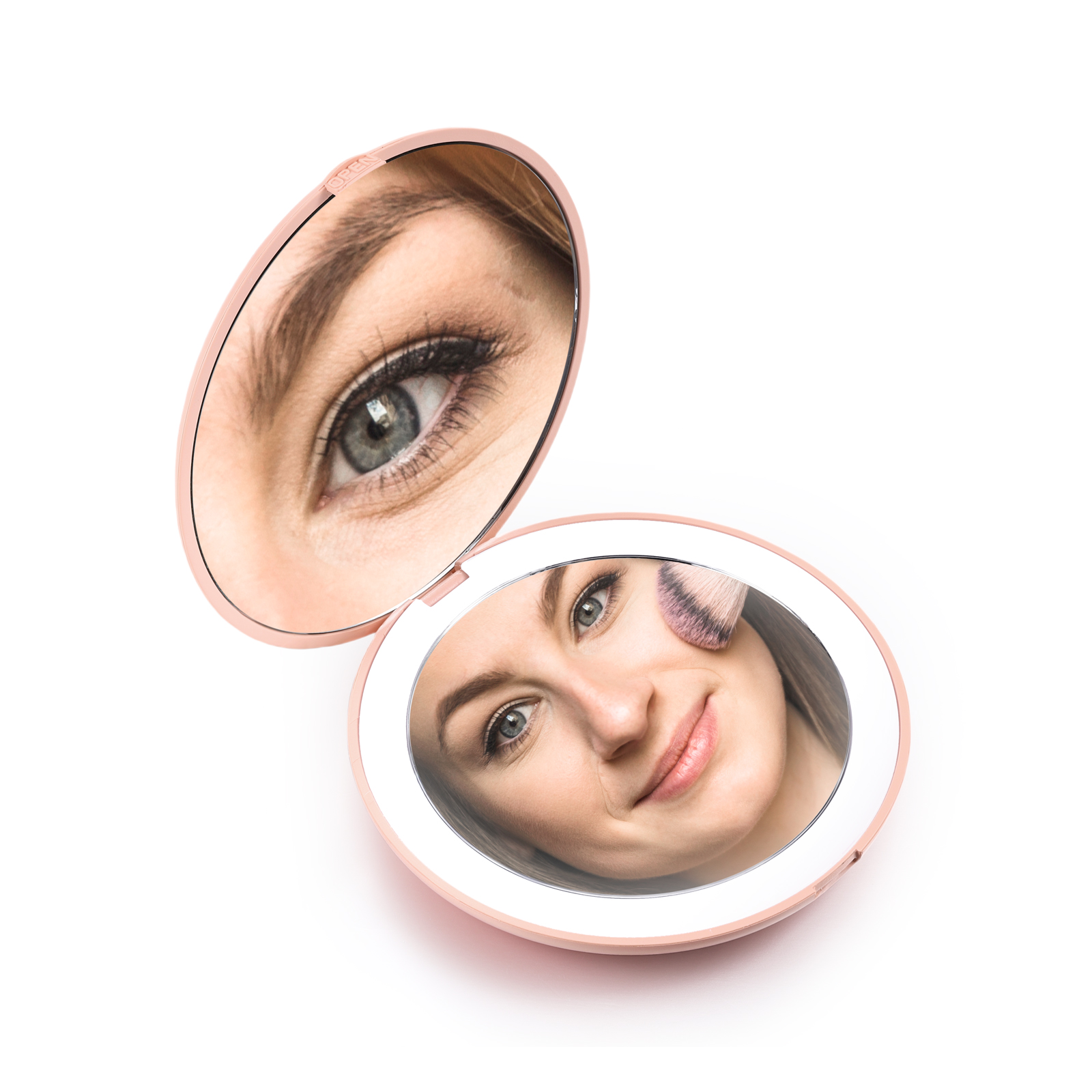 Personalized Birth Flower Pocket Mirror with Led Light Custom Name Compact Mirror Gifts for Her