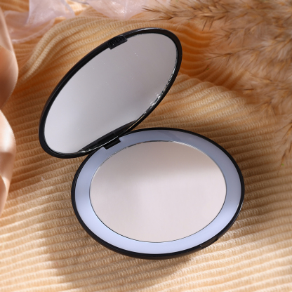 Personalized Birth Flower Pocket Mirror with Led Light Custom Name Compact Mirror Gifts for Her