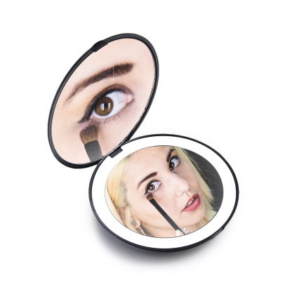 Personalized Birth Flower Pocket Mirror with Led Light Custom Name Compact Mirror Gifts for Her