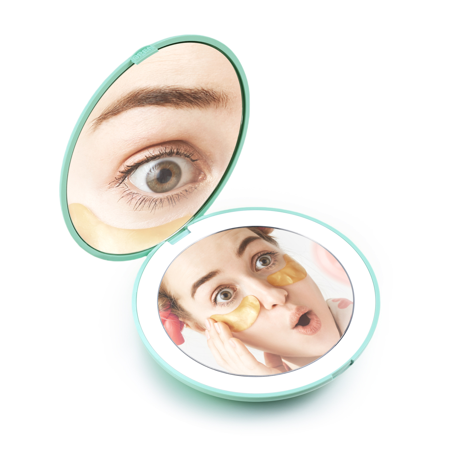 Personalized Birth Flower Pocket Mirror with Led Light Custom Name Compact Mirror Gifts for Her