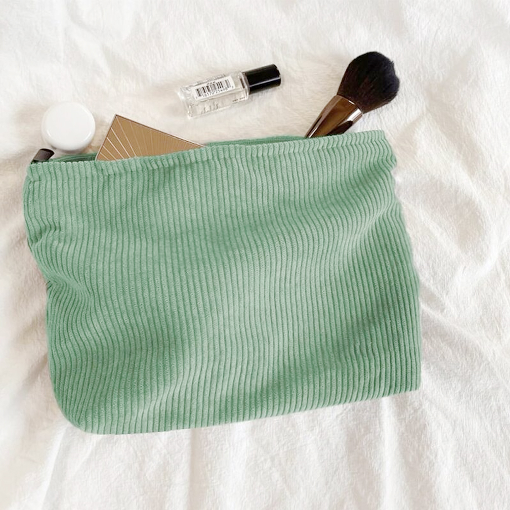 Soft Corduroy Makeup Bag Stylish Cosmetic Pouch Perfect Gift for Her