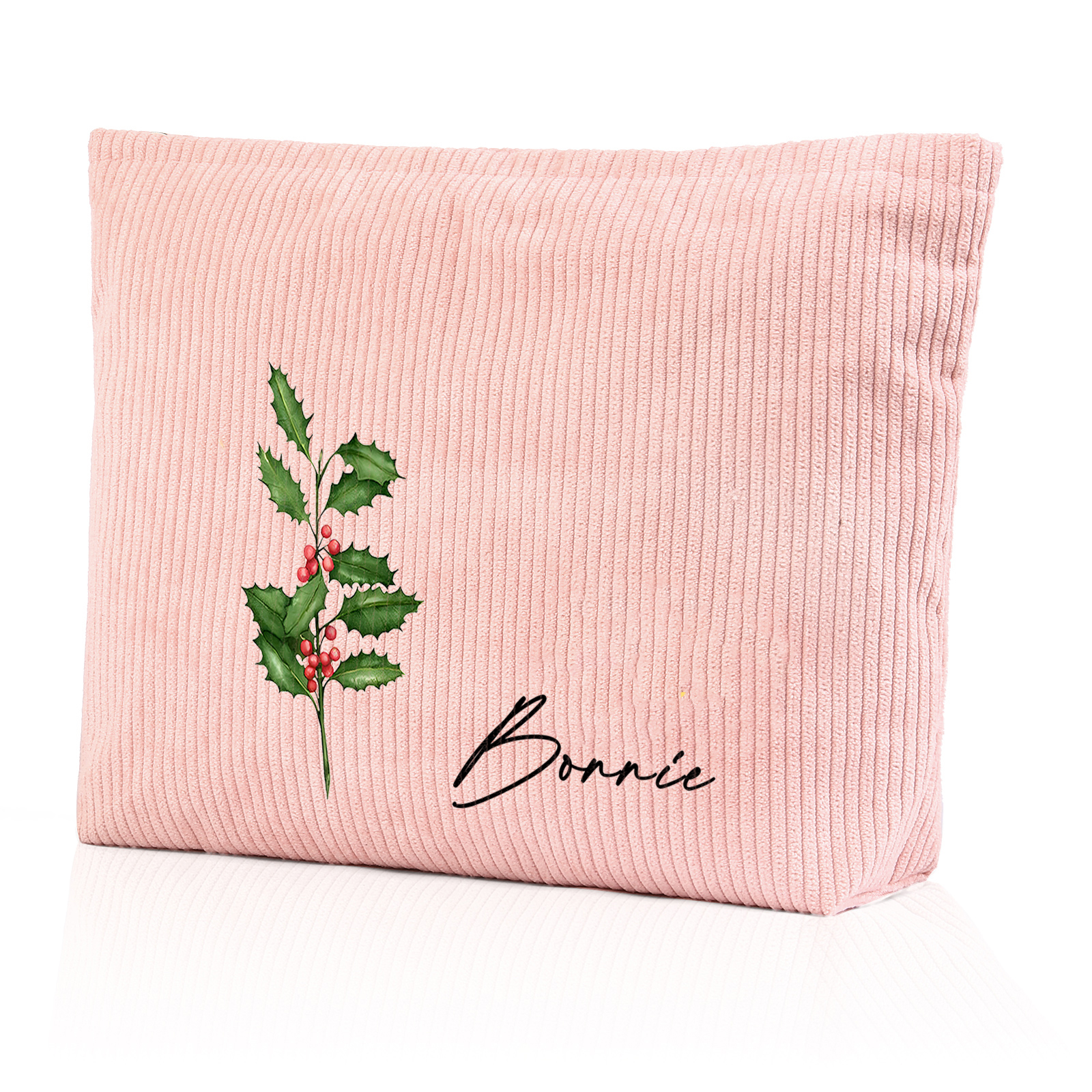 [Copy]Personalized Name & Birthday Flower Cosmetic Bag Zipper Makeup Bag Jewelry Storage Bag Gifts for Her