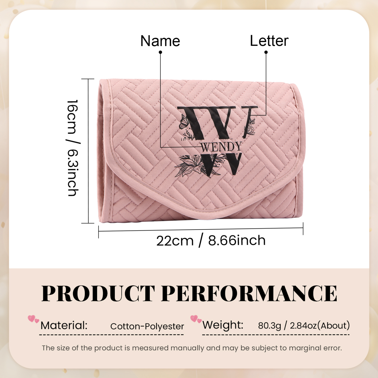 Personalized Name Multi-Functional Storage Jewelry Bag Custom Makeup Bag Jewelry Storage Gifts for Her