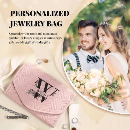 Personalized Name Multi-Functional Storage Jewelry Bag Custom Makeup Bag Jewelry Storage Gifts for Her