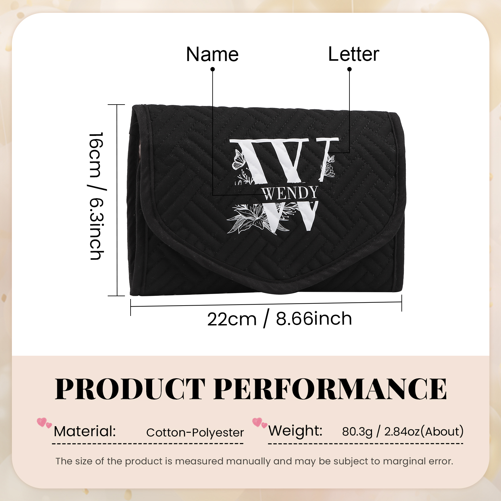 Personalized Name Multi-Functional Storage Jewelry Bag Custom Makeup Bag Jewelry Storage Gifts for Her