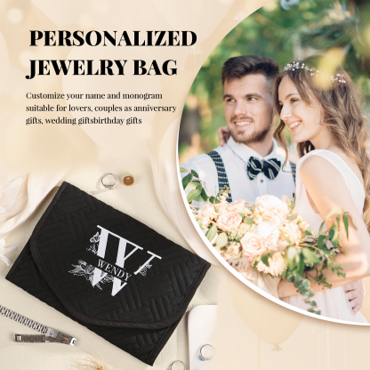 Personalized Name Multi-Functional Storage Jewelry Bag Custom Makeup Bag Jewelry Storage Gifts for Her