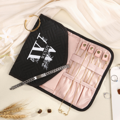 Personalized Name Multi-Functional Storage Jewelry Bag Custom Makeup Bag Jewelry Storage Gifts for Her