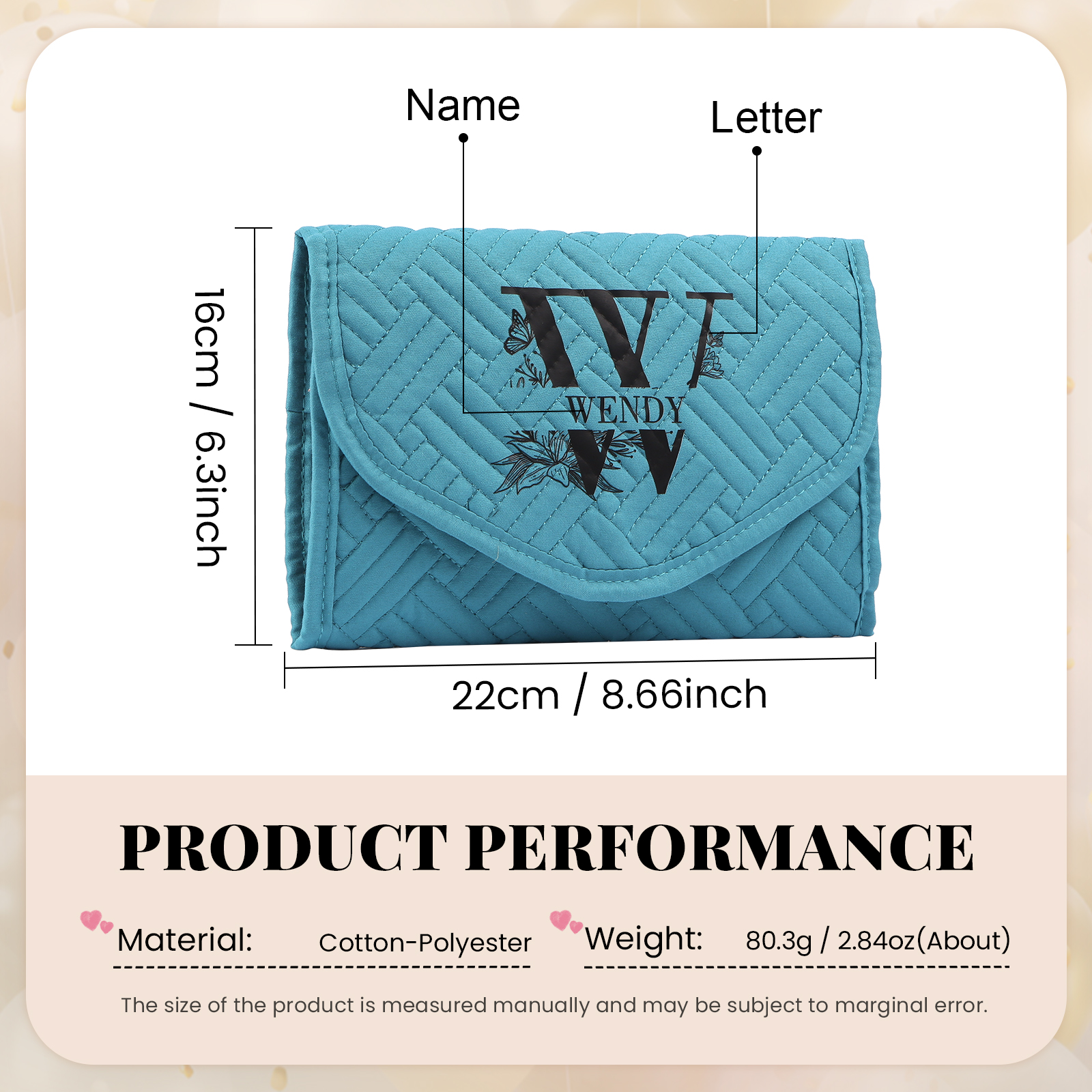 Personalized Name Multi-Functional Storage Jewelry Bag Custom Makeup Bag Jewelry Storage Gifts for Her