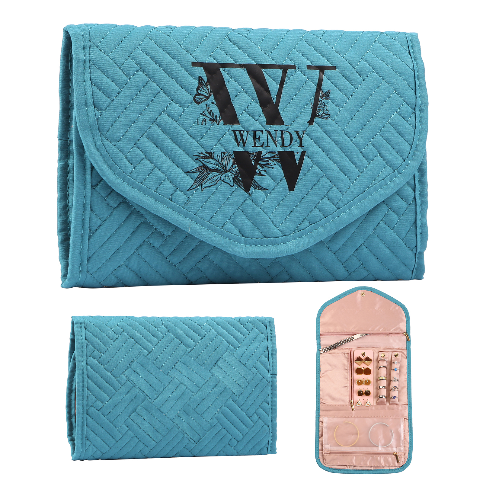 Personalized Name Multi-Functional Storage Jewelry Bag Custom Makeup Bag Jewelry Storage Gifts for Her