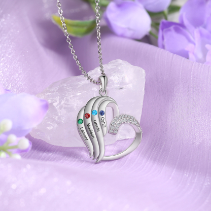 [Copy]Personalized Heart Necklace with 2 Names & Birthstones A Thoughtful Gift for Her