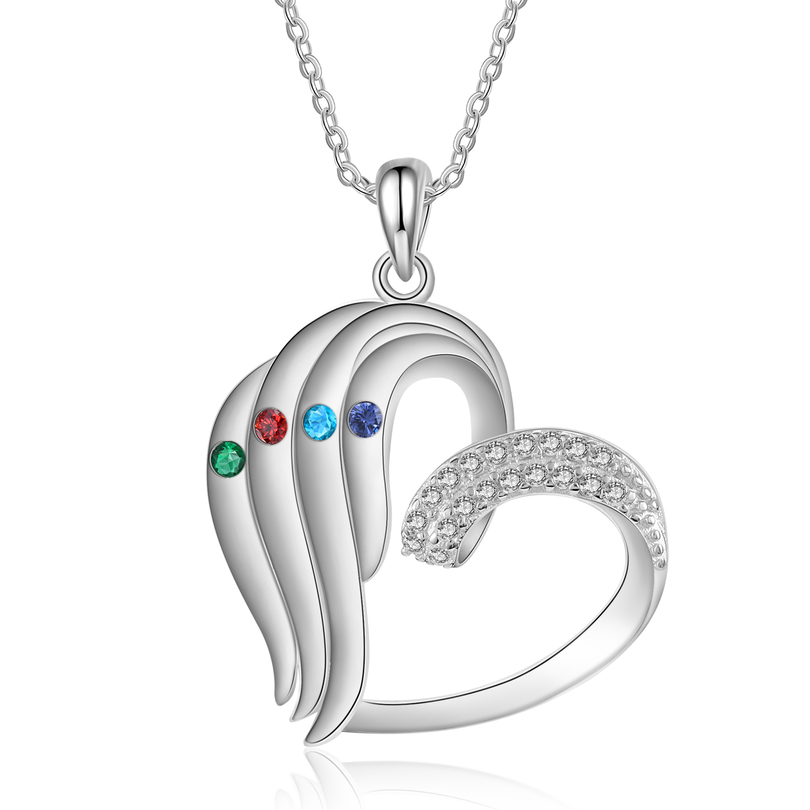 [Copy]Personalized Heart Necklace with 2 Names & Birthstones A Thoughtful Gift for Her