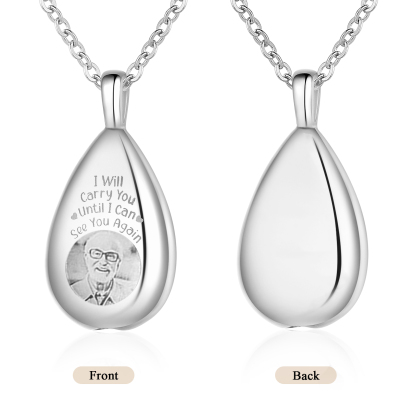 Personalized Memorial Ashes Necklace Custom Photo Commemorative Gifts