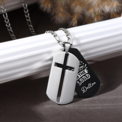 Trust In The Lord Personalized Cross Necklace Unique Gift for Him