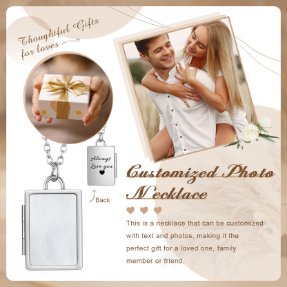 Personalized 2 Photos Frame Necklace A Heartwarming Custom Gift for Her