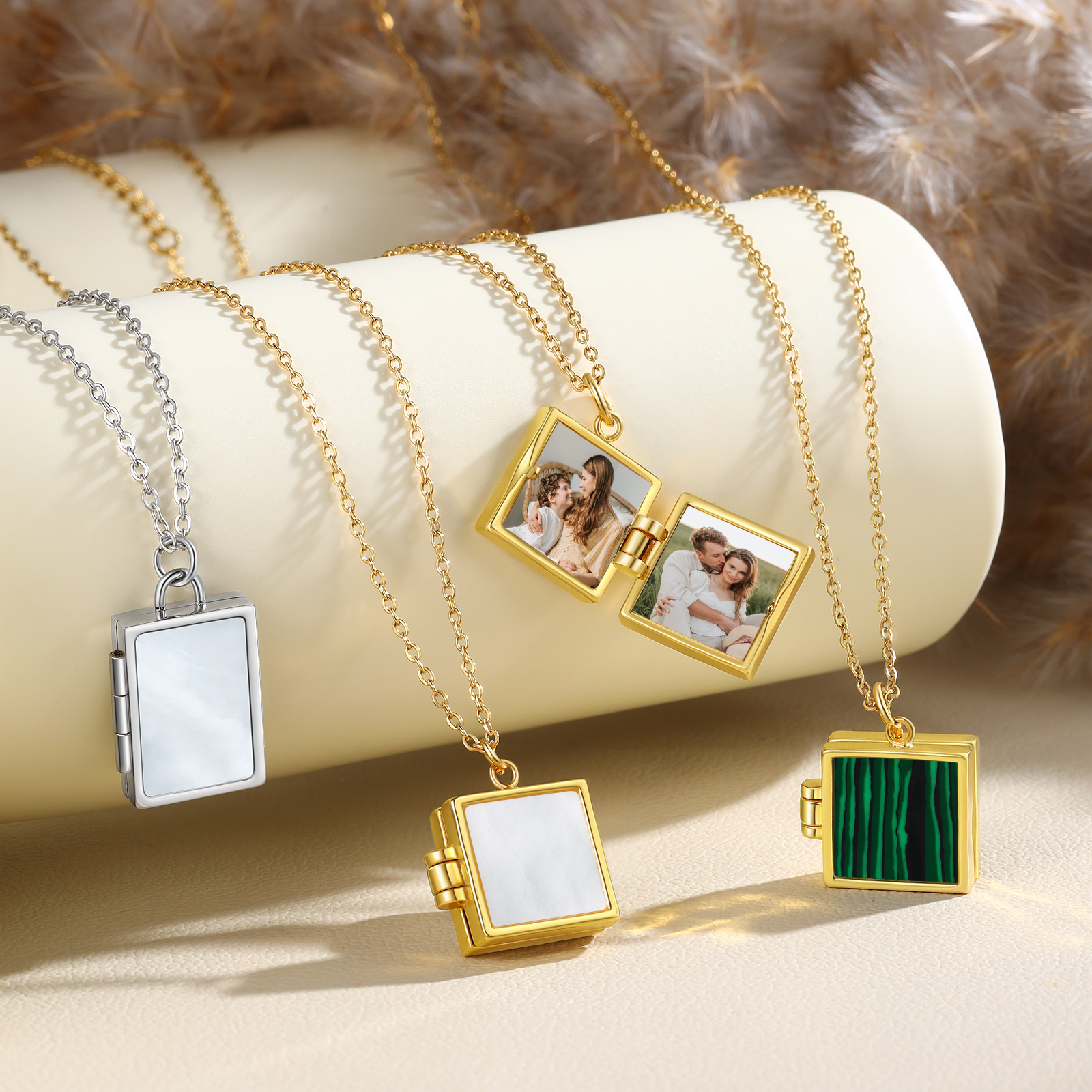 Personalized 2 Photos Frame Necklace A Heartwarming Custom Gift for Her