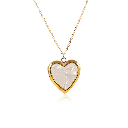 Personalized Heart Shaped Locket Necklace for Women with 2 Photos and 1 Custom Text