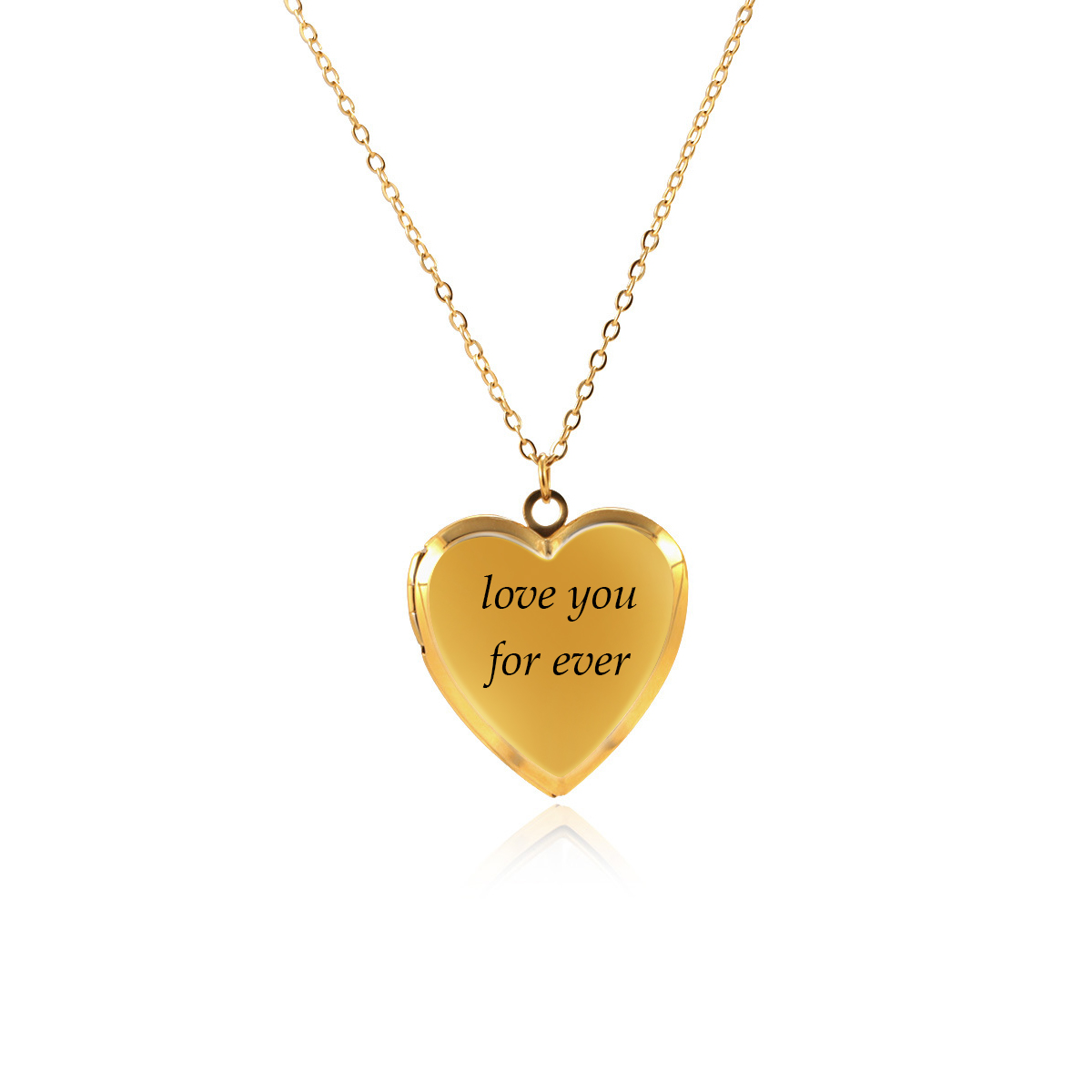 Personalized Heart Shaped Locket Necklace for Women with 2 Photos and 1 Custom Text