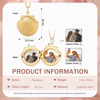 [Copy]Personalized Hidden Photo Locket Necklace Envelope Style Photo Necklace for Her