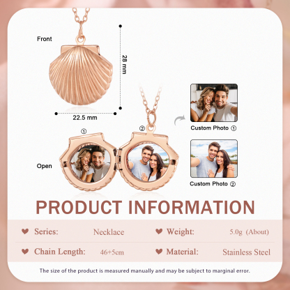 [Copy]Personalized Hidden Photo Locket Necklace Envelope Style Photo Necklace for Her