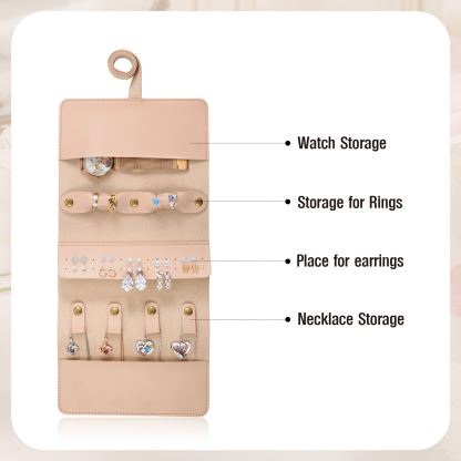 Personalised Jewellery Storage Roll Custom Birthday Flower Design Romantic Gift for Her | Lorajewel