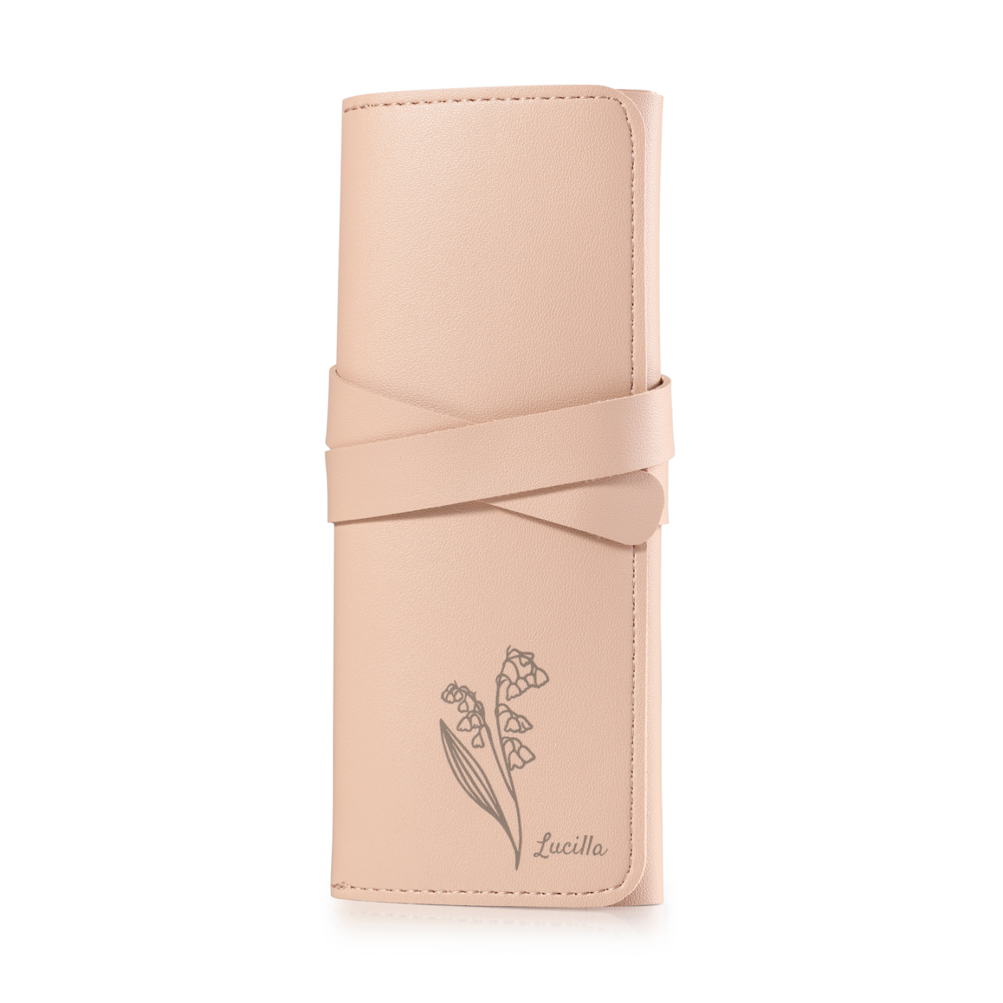 Personalised Jewellery Storage Roll Custom Birthday Flower Design Romantic Gift for Her | Lorajewel