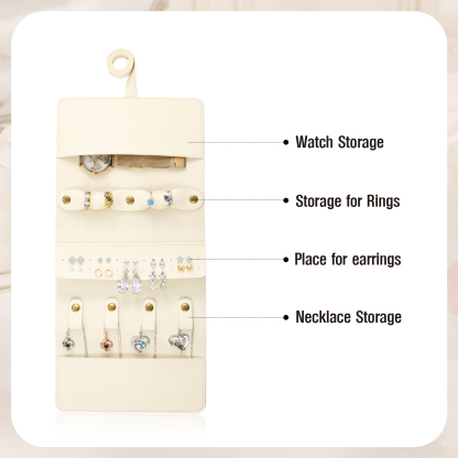 Personalised Jewellery Storage Roll Custom Birthday Flower Design Romantic Gift for Her | Lorajewel