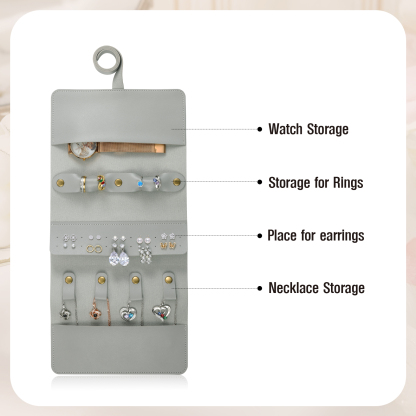 Personalised Jewellery Storage Roll Custom Birthday Flower Design Romantic Gift for Her | Lorajewel