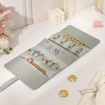 Personalised Jewellery Storage Roll Custom Birthday Flower Design Romantic Gift for Her | Lorajewel