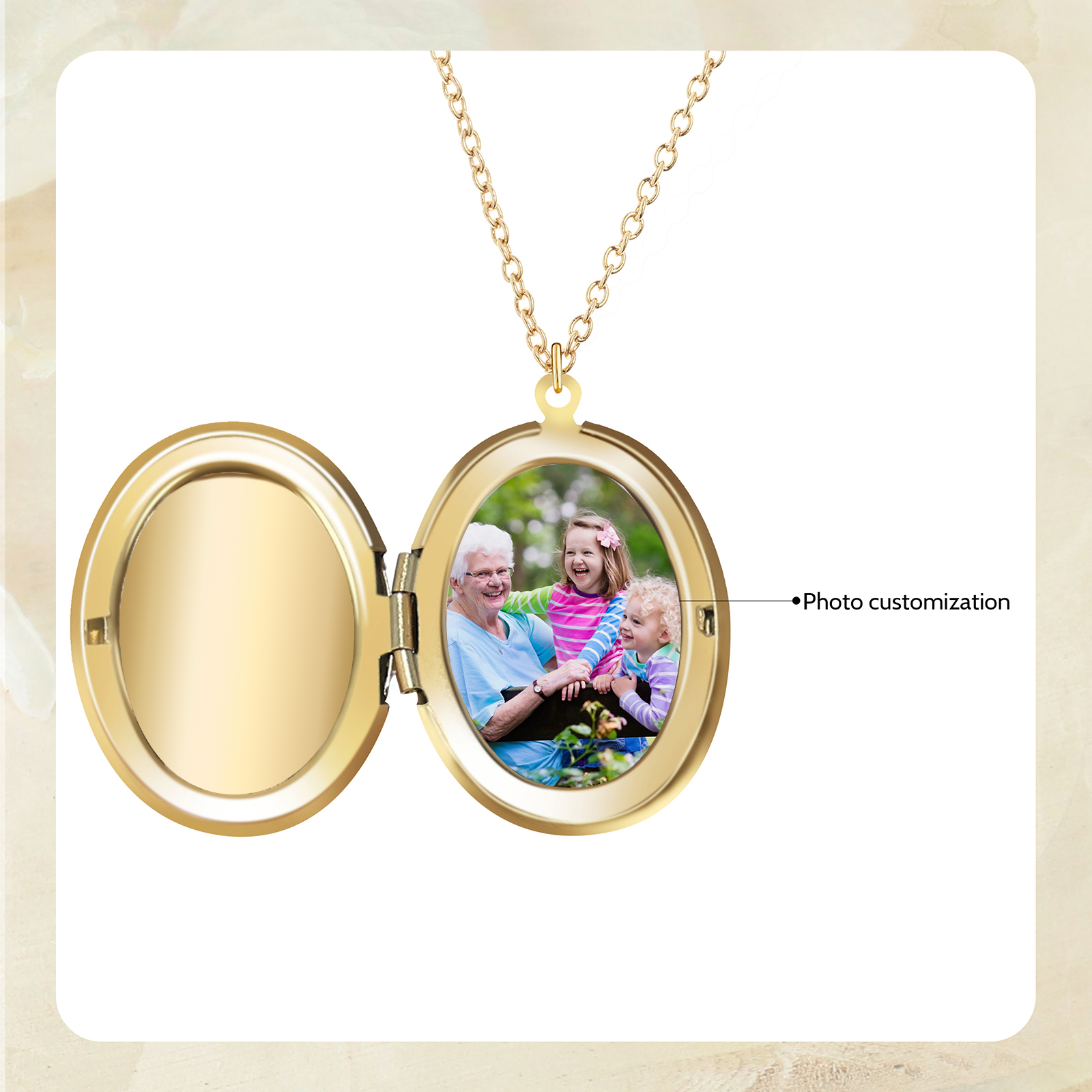 Personalised Birth Flower Locket Necklace, Custom 1 Photo  & 1 Name Pendant Gift for Grandma | Jessemade