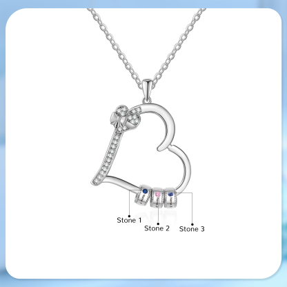 3 Names & 3 Birthstones Personalized Birthstone Bracelet – Infinity Family Heart Charm Jewelry | Lorajewel