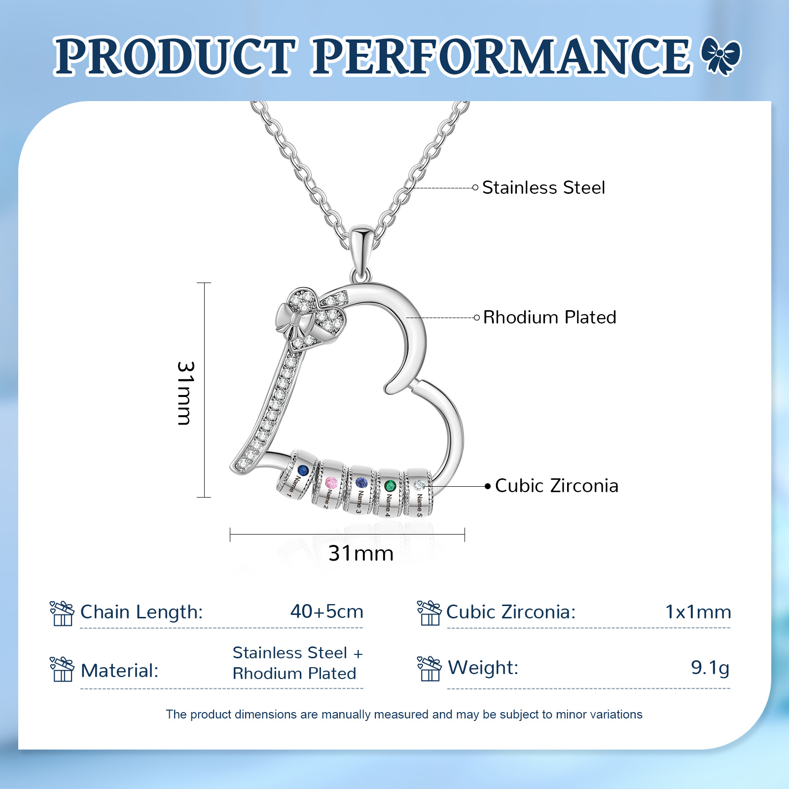 5 Names & 5 Birthstones Personalized Birthstone Bracelet – Infinity Family Heart Charm Jewelry | Lorajewel