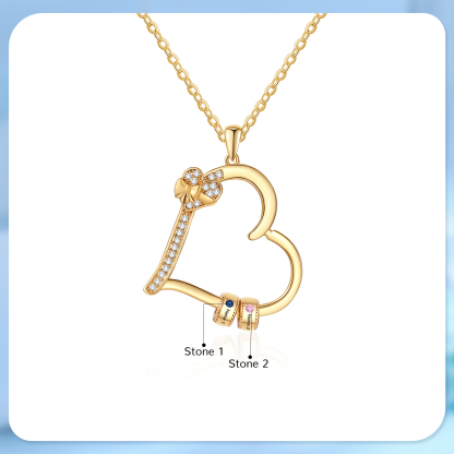 2 Names Personalized Birthstone Bracelet – Infinity Family Heart Charm Jewelry | Lorajewel