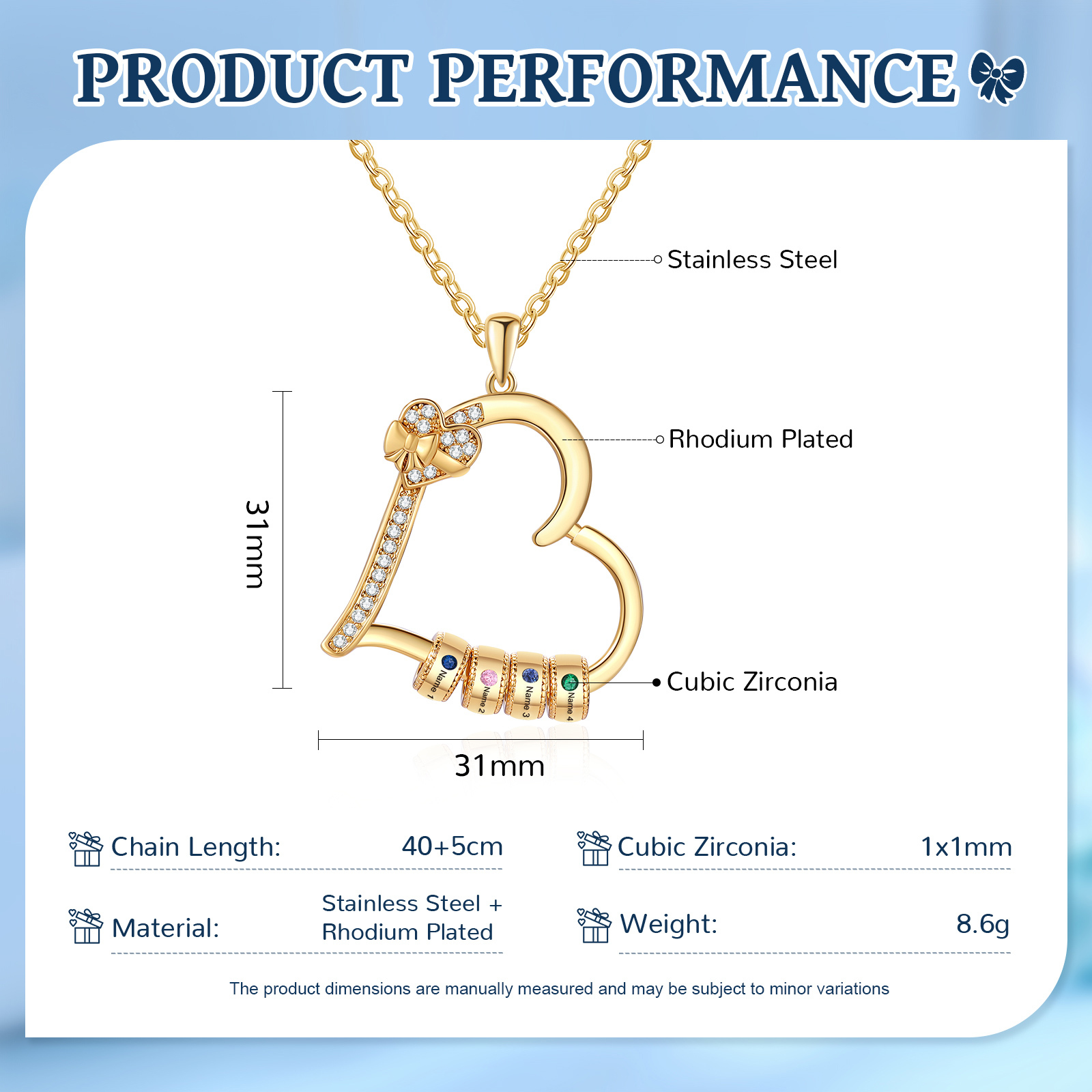 4 Names & 4 Birthstones Personalized Birthstone Bracelet – Infinity Family Heart Charm Jewelry | Lorajewel