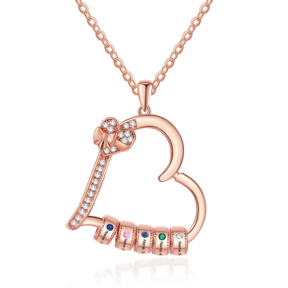 5 Names & 5 Birthstones Personalized Birthstone Bracelet – Infinity Family Heart Charm Jewelry | Lorajewel