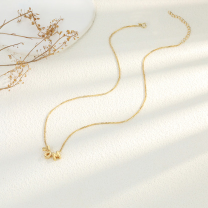 Personalized Gold Letter Necklace – Custom Name Pendant Gift for Family or Friends | Lorajewel