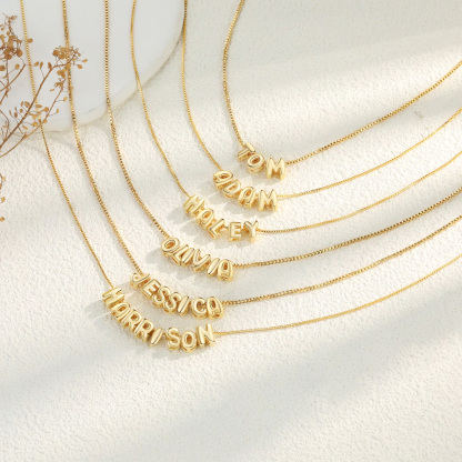 Personalized Gold Letter Necklace – Custom Name Pendant Gift for Family or Friends | Lorajewel