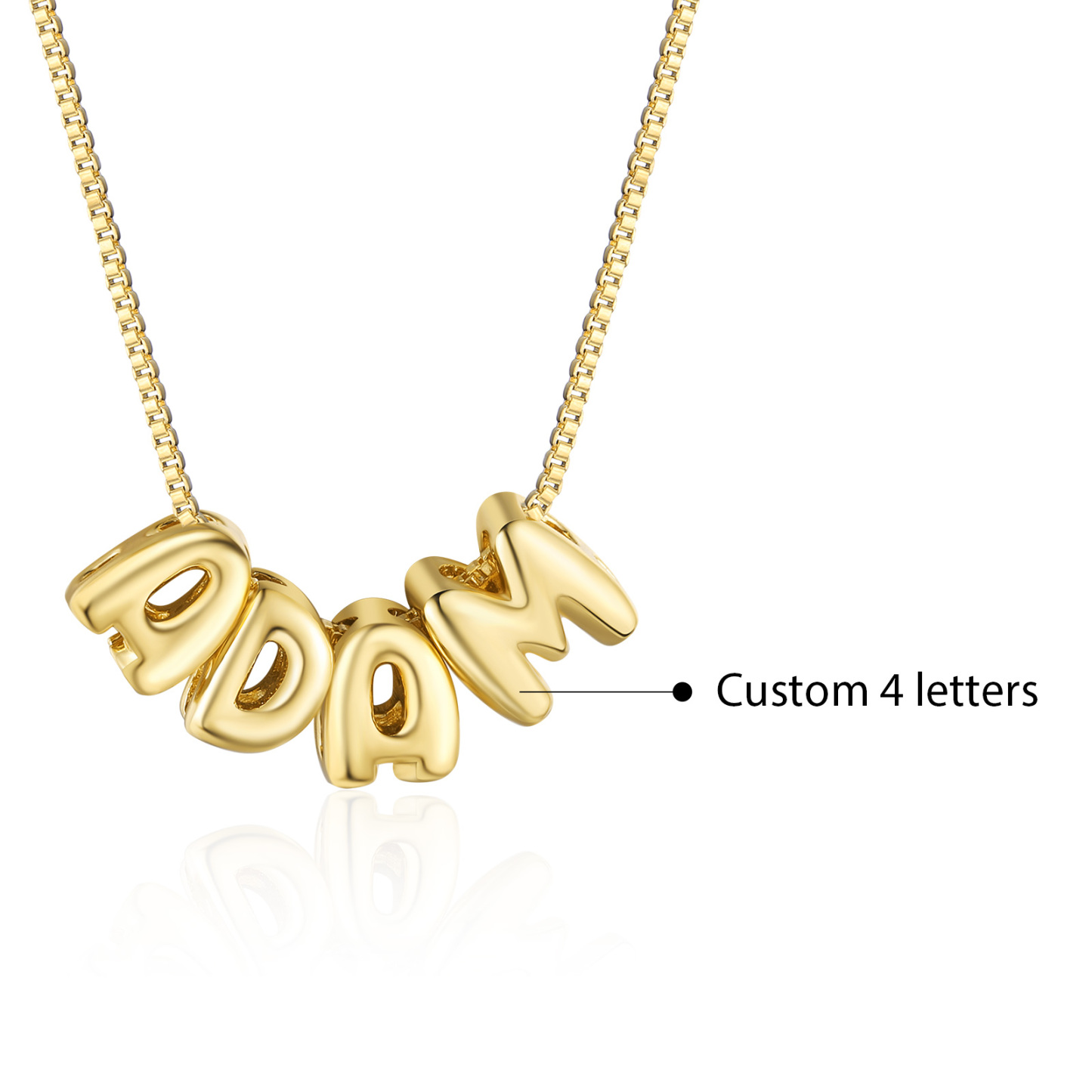 Personalized Gold 4 Letters Necklace – Custom Name Pendant Gift for Family or Friends | Lorajewel