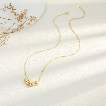 Personalized Gold 5 Letters Necklace – Custom Name Pendant Gift for Family or Friends | Lorajewel