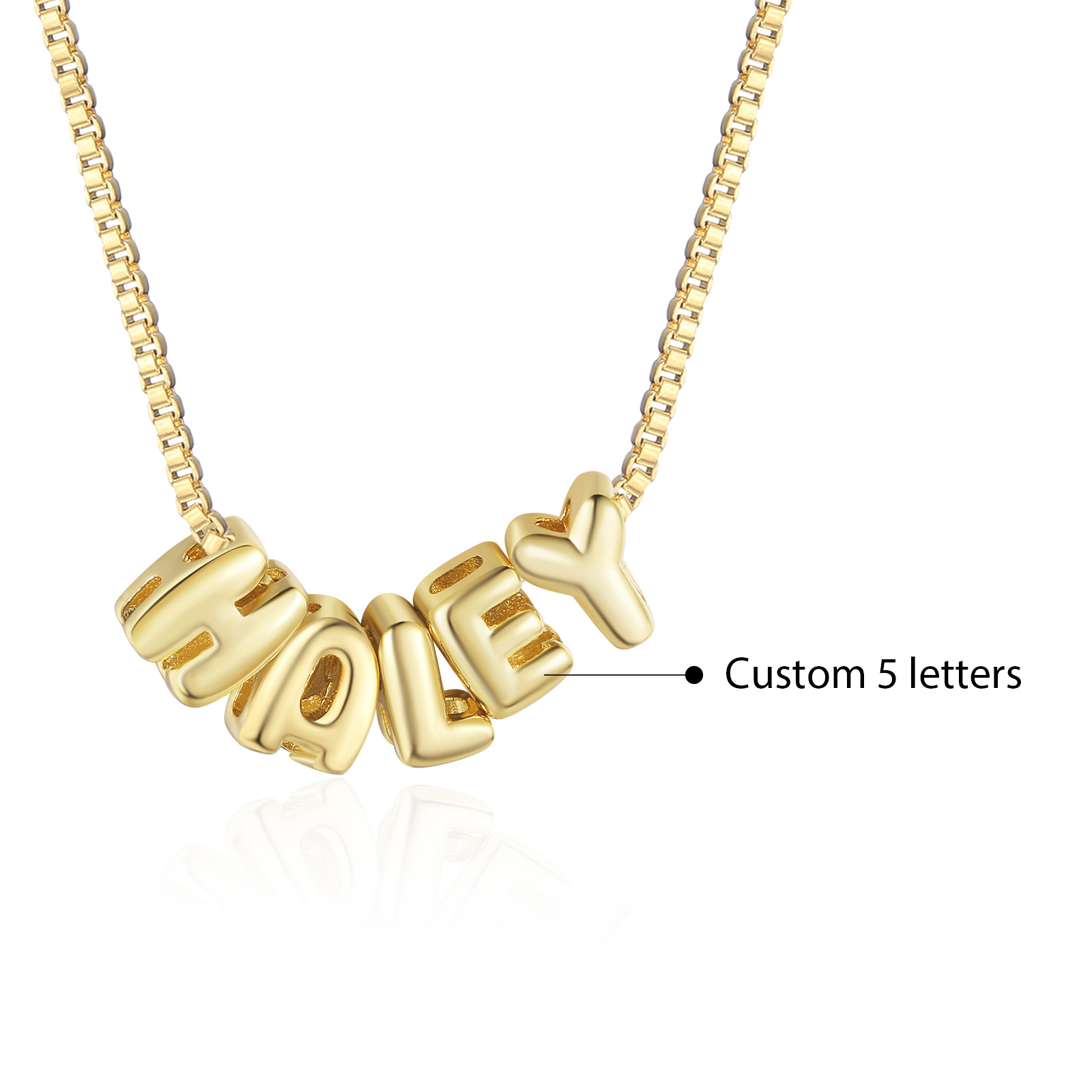 Personalized Gold 5 Letters Necklace – Custom Name Pendant Gift for Family or Friends | Lorajewel