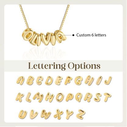 Personalized Gold 6 Letters Necklace – Custom Name Pendant Gift for Family or Friends | Lorajewel