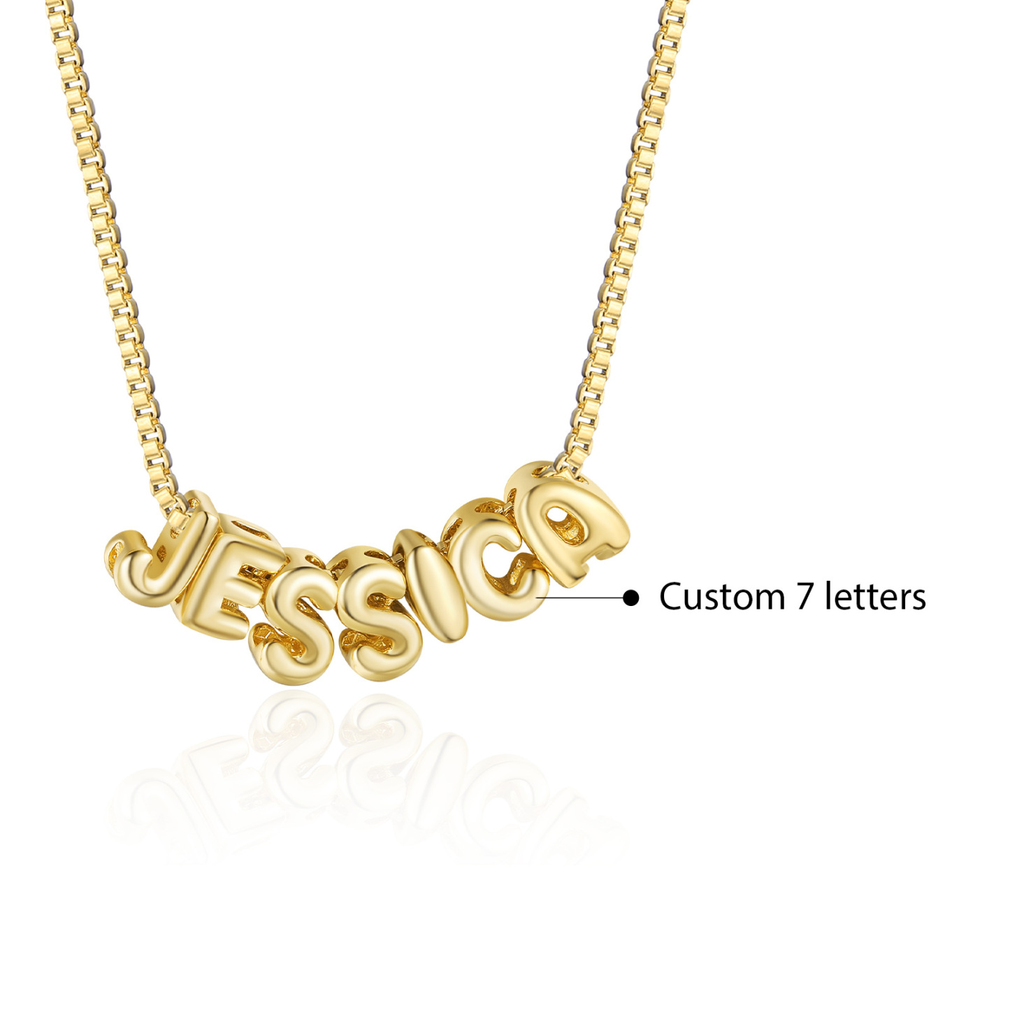 Personalized Gold 7 Letters Necklace – Custom Name Pendant Gift for Family or Friends | Lorajewel