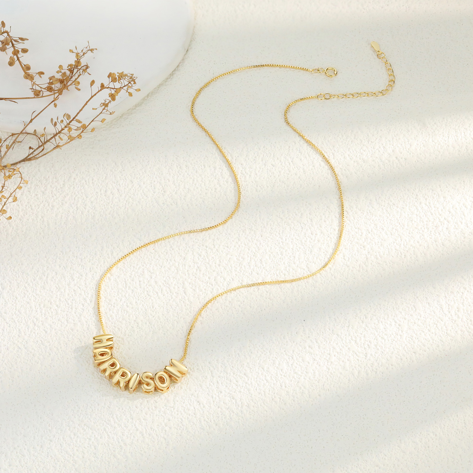 Personalized Gold 8 Letters Necklace – Custom Name Pendant Gift for Family or Friends | Lorajewel