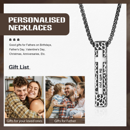 Personalized Stainless Steel Cross Pendant Necklace with 1 Text - Custom Gift for Him | Lorajewel