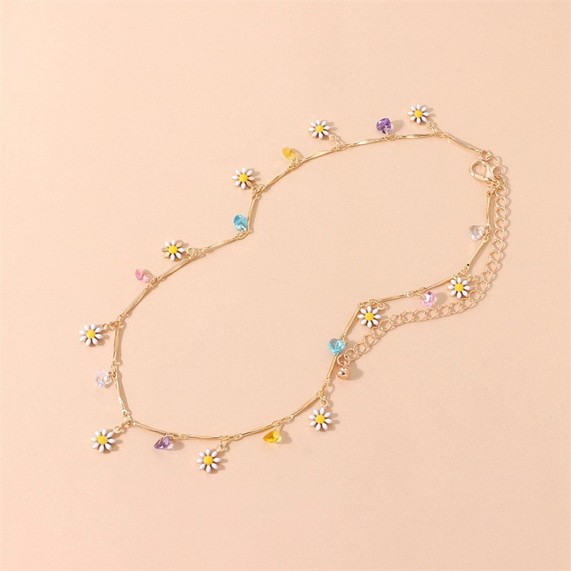 Rainbow Daisy Charm Choker Necklace - Gift for Women| Lorajewel