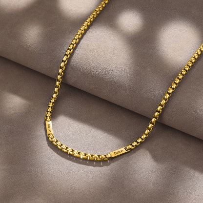 2 Names Personalized Father’s Day Necklace – Custom Engraved Chain for Dad | Lorajewel